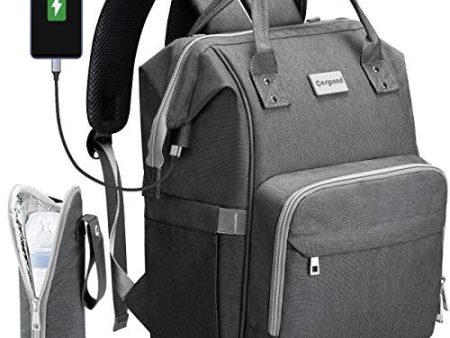 Cosyland Mochilas para Pañales, Biberones Bolso de Cambio Impermeable de Gran Capacidad con Aislado Bolsillos para Cuidado de Bebé con 2 Correas de Cochecito Puerto y Cable USB Gris Reacondicionado Online now