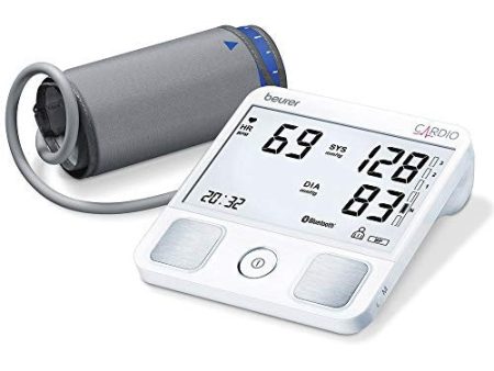 Beurer BM93 - Tensiómetro de brazo con función ECG Bluetooth (App Health Manager, ultra plano, detección arritmia, 2 x 60 mediciones, gran pantalla LCD), color blanco For Cheap