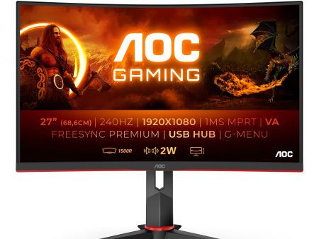 AOC C27G2ZU BK  27 LED VA 1ms 240Hz FreeSync Curvo Embalaje Deteriorado Sale